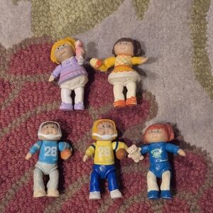 Vintage Lot Of 5 Cabbage Patch Kids Figures From 1984, Football Players & Girls